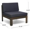Christopher Knight Home Mamie Outdoor Acacia Wood 5 Piece Sofa Set, Gray Finish, Dark Gray