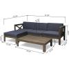 Christopher Knight Home Mamie Outdoor Acacia Wood 5 Piece Sofa Set, Gray Finish, Dark Gray