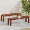 Christopher Knight Home Manila Outdoor Acacia Wood Dining Bench (Set of 2), Dark Brown