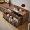 Christopher Knight Home Mirod 68.9″ TV Stand, Entertainment Center Console, TV Stand with Charge Pots, Spacious Storage Drawers, Book Organizer Cabinet with LED for Living Room Home Decor, Walnut