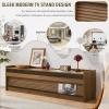 Christopher Knight Home Mirod 68.9″ TV Stand, Entertainment Center Console, TV Stand with Charge Pots, Spacious Storage Drawers, Book Organizer Cabinet with LED for Living Room Home Decor, Walnut