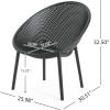 Christopher Knight Home Modern Black Lounge Chairs Set of 2, Mesh Accent Chairs, Perforated Seating Club Chair, Lightweight Dining Chairs for Living Room, Outdoor Space, Patio Garden, Balcony, Black