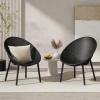 Christopher Knight Home Modern Black Lounge Chairs Set of 2, Mesh Accent Chairs, Perforated Seating Club Chair, Lightweight Dining Chairs for Living Room, Outdoor Space, Patio Garden, Balcony, Black
