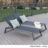 Christopher Knight Home Myers Outdoor Mesh Chaise Lounges with Aluminum Frame, 2-Pcs Set, Black Mesh / Grey