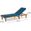 Christopher Knight Home Nadine Outdoor Acacia Wood Chaise Lounge and Cushion Set, Teak and Blue