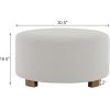 Christopher Knight Home Naylor Modern Fabric Round Ottoman, Living Room Upholstered Foot Stools Foot Rest, Modern Ottoman Coffee Table with Wooden Frame, White