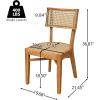 Christopher Knight Home Neeko Acacia Wood Patio Dining Chairs Set of 2, Wooden Outdoor Kitchen Side Chair, Wicker Garden Chair Set for Dining Table, Patio Furniture Extra Seat, Light Brown + Teak