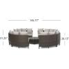 Christopher Knight Home Newton Outdoor 16-Seater Wicker Sofa Set with Water Resistant Fabric Cushions, Brown / Ceramic Grey
