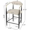Christopher Knight Home Niame Set of 2 Counter Stools with Upholstered Seats, 25”H Counter Height Barstools, Barchairs Kitchen Stools, Fabric Bar Seating with Iron Frame, Gold Accents, Beige