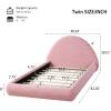 Christopher Knight Home Nielda Teddy Fleece Upholstered Twin Size Bed Frame with Headboard, Modern Twin Bed Frame and Headboard, Wooden Slats Support, Easy Assembly, No Box Spring Needed, Pink(Pink)