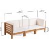 Christopher Knight Home Oana Outdoor Modular Acacia Wood Sofa with Cushions, Teak and Beige