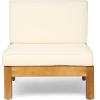 Christopher Knight Home Oana U-Shaped Sectional Sofa Set with Coffee Table-9-Piece 8-Seater-Acacia Wood-Outdoor Cushions, 28 “W x 30.25 “D x 26.5 “H, Teak + Beige