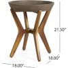Christopher Knight Home Oprah Outdoor Side Table, Teak and Light Gray