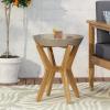 Christopher Knight Home Oprah Outdoor Side Table, Teak and Light Gray
