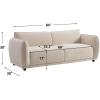 Christopher Knight Home Oslo 84” Modern Lounge Sofa Couch with Round Arm, Soft Seating 3-Seater Sofa with Armrests, Comfy Fabric Upholstered Home Sofa for Living Room, Thick Cushions, Beige