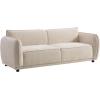 Christopher Knight Home Oslo 84” Modern Lounge Sofa Couch with Round Arm, Soft Seating 3-Seater Sofa with Armrests, Comfy Fabric Upholstered Home Sofa for Living Room, Thick Cushions, Beige