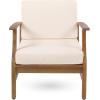 Christopher Knight Home Outdoor 2 Seater Acacia Wood Chat Set with Cushions, Teak and Cream