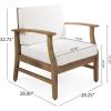 Christopher Knight Home Outdoor 2 Seater Acacia Wood Chat Set with Cushions, Teak and Cream