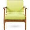 Christopher Knight Home Outdoor 2 Seater Acacia Wood Chat Set with Cushions, Teak and Green