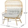 Christopher Knight Home Palos Outdoor Wicker and Iron Frame Loveseat, Patio 2-Seater Sofa with Water Repellent Cushion, Patio Loveseat for 2 Persons