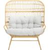 Christopher Knight Home Palos Outdoor Wicker and Iron Frame Loveseat, Patio 2-Seater Sofa with Water Repellent Cushion, Patio Loveseat for 2 Persons