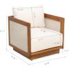 Christopher Knight Home Paola Set of 2 Acacia Wood Lounge Chair Outdoor with Cushion, Wooden Comfy Patio Chair, Deep Seating Accent Chair for Patio Furniture Set, Teak+Beige