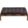 Christopher Knight Home Penley Modern Rectangular Faux Leather Upholstered Living Room Ottoman Bench/Coffee Table, Rubberwood Frame, Tufted Large Sofa Footstool, Multi-Functional, Dark Brown+Walnut(Dark Brown+walnut)