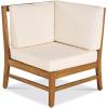 Christopher Knight Home Perla 5 Piece Patio Furniture Set, 5 Seater Acacia Wood Outdoor Corner Sofa Set, Patio Sectional Sofa Couch with Water Resistant Cushions, Teak+Cream