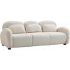 Christopher Knight Home Perla Modern Fabric Upholstered 3 Seater Sofa Couch with Pillow, Wooden Home Sofa Living Room, Comfy Cloud Couch for Bedroom, Apartment, Home Office, Light Beige(Light Beige)