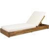 Christopher Knight Home Pistol Acacia Wood Chaise Lounge Chair Outdoor, Adjustable Backrest Sun Lounger Recliner, Patio Outdoor Chaise Lounge with 4″ Thick Water-Resistant Cushions, Teak+Cream