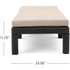 Christopher Knight Home Puerta Outdoor Wicker Chaise Lounges with Water Resistant Cushion, 2-Pcs Set, Dark Brown / Beige