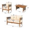 Christopher Knight Home Quixley Acacia Wood 4 Piece Patio Furniture Set, Wooden Patio Conversation Set with Club Chair and Coffee Table, 4-Seater Outdoor Loveseat Sofa Chair and Table Set, Teak+Beige