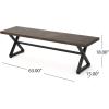 Christopher Knight Home Rolando Outdoor Aluminum Dining Bench with Steel Frame, Brown / Black