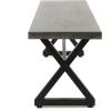 Christopher Knight Home Rolando Outdoor Aluminum Dining Bench with Steel Frame, Grey / Black