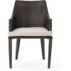 Christopher Knight Home Ryan Outdoor 5 Piece Multibrown Wicker Round Dining Set with Teak Finished Acacia Wood Table and Light Brown Water Resistant Cushions