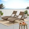 Christopher Knight Home Salem Outdoor Wicker Armless Chaise Lounges, 2-Pcs Set, Mixed Mocha