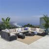 Christopher Knight Home Santa Cruz Outdoor Wicker Sectional Sofa Set with Cushions, 12-Pcs Set, Brown