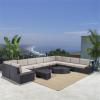 Christopher Knight Home Santa Cruz Outdoor Wicker Sectional Sofa Set with Cushions, 12-Pcs Set, Brown