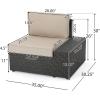 Christopher Knight Home Santa Cruz Outdoor Wicker Sectional Sofa Set with Water Resistant Cushions, 6-Pcs Set, Brown