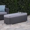Christopher Knight Home Santa Rosa Outdoor Wicker Bench with Water Resistant Cushion, Grey / Silver Small