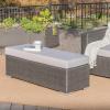 Christopher Knight Home Santa Rosa Outdoor Wicker Bench with Water Resistant Cushion, Grey / Silver Small