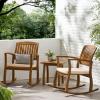 Christopher Knight Home Selma Acacia Rocking Chairs with Cushions, 2-Pcs Set, Teak Finish(2-pcs Set)