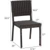 Christopher Knight Home Set of 2 Farley Patio Wicker Dining Chairs, Outdoor/Indoor Woven PE Rattan Accent Armless Chair, Sturdy Metal Frame Garden/Porch/Poolside/Backyard Side Chair, Dark Brown