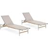 Christopher Knight Home Set of 2 Hargrove Patio Garden Chaise Lounges, Aluminum Frame, Mesh Seating and Rope-Wrapped Legs, 5-Position Adjustable Backrest, Outdoor Relaxation, Poolside, Natural+Silver
