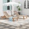Christopher Knight Home Set of 2 Outdoor Patio Wood Adjustable Chaise Lounges with Rope Seating, Rope Chaise Lounge with Acacia Wood Frame, Chaise Lounge for Poolside, Balcony, Yard, Teak+Beige
