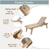 Christopher Knight Home Set of 2 Outdoor Patio Wood Adjustable Chaise Lounges with Rope Seating, Rope Chaise Lounge with Acacia Wood Frame, Chaise Lounge for Poolside, Balcony, Yard, Teak+Beige