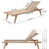 Christopher Knight Home Set of 2 Outdoor Patio Wood Adjustable Chaise Lounges with Rope Seating, Rope Chaise Lounge with Acacia Wood Frame, Chaise Lounge for Poolside, Balcony, Yard, Teak+Beige
