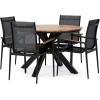 Christopher Knight Home Stetson Outdoor 5 Piece Dining Set – Mesh and Acacia Wood – Black/Teak