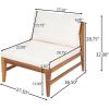 Christopher Knight Home Suri Set of 2 Acacia Wood Lounge Chair Outdoor, Contemporary Accent Chair Set with Weather Resistant Cushion, Deep Seating Armless, Comfy Patio Chairs, Teak + Cream
