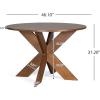 Christopher Knight Home Taliyah Round Dining Table for 5, MDF Round Top Modern Kitchen Table, Premium Quality Farmhouse Dining Room Table, Wooden Accent Table, Brown